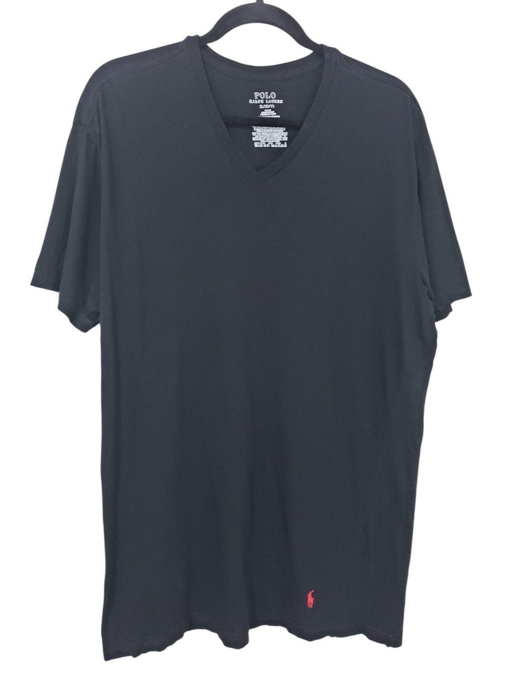 Polo Ralph Lauren Men's Slim Fit Black Cotton V-Neck T-Shirt XL